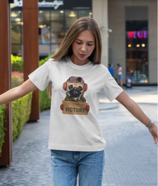 Дамска тениска с щампа Арт Aviator dog